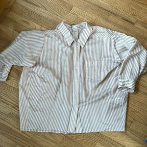 NWT Zara Stripe Button Down Shirt Size M